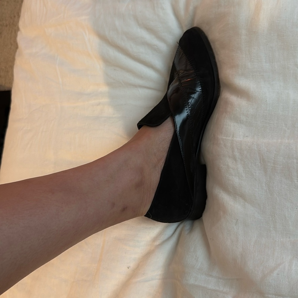 🖤🖤🖤ROBERT CLERGIE PARIS Black FLATS loafers 38 - Picture 3 of 10